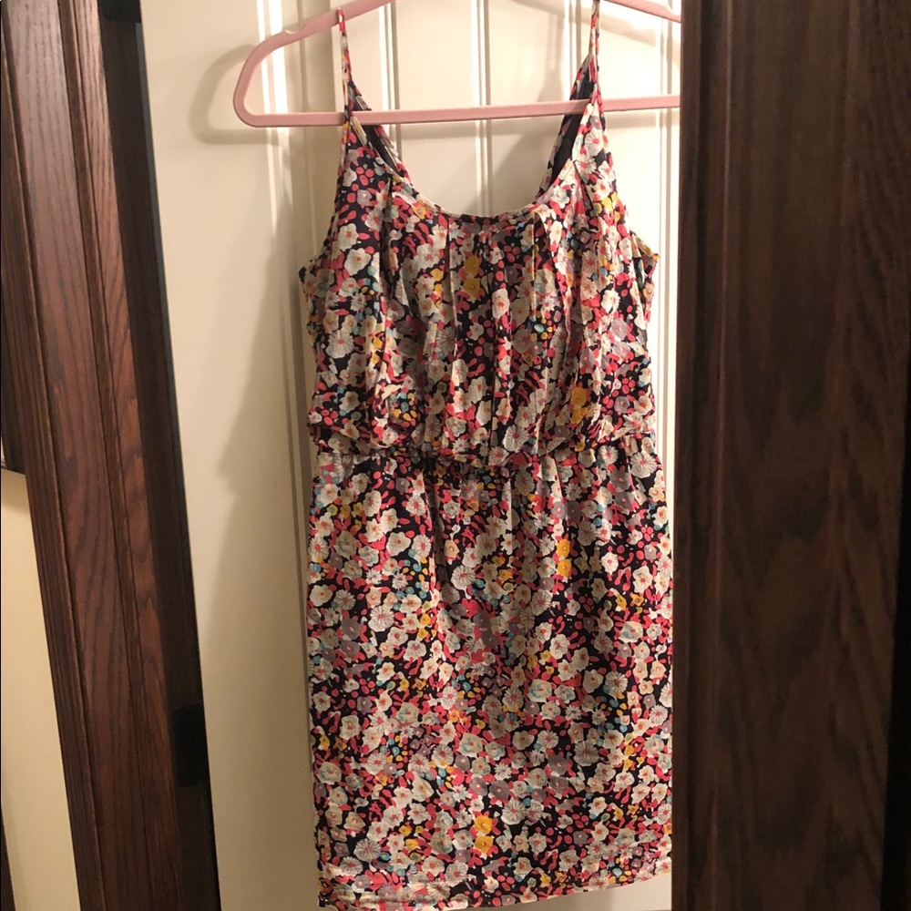 BCBGeneration Floral Ruffle Sundress - Pink, Yellow, Black
